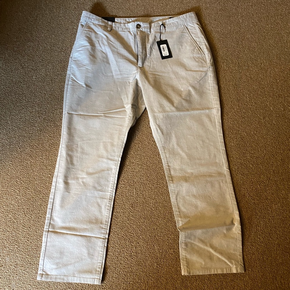 Mens Bonobos Light Grey Pants. Slim Fit 38x30
